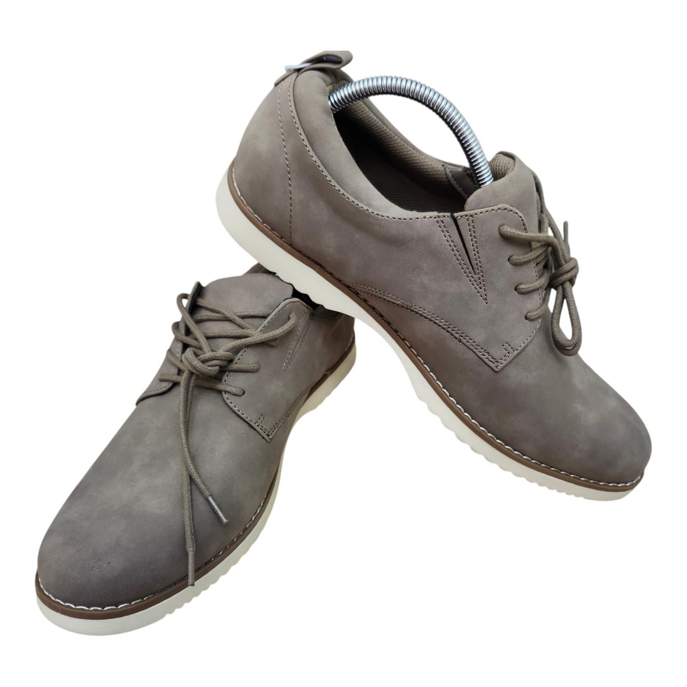 New Men's Casual Oxford Shoes Gray Lace-Up Target Size 10.5M Faux Leather